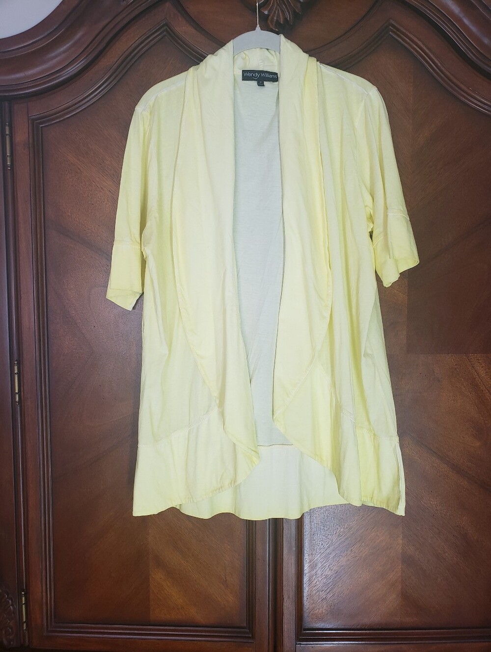 Wendy Williams Yellow Open-Front Cardigan
